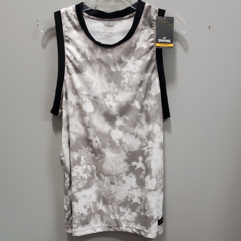 Spaulding NWT Performance Dri-Power Gray and Black Tie-Dye Tank, Small